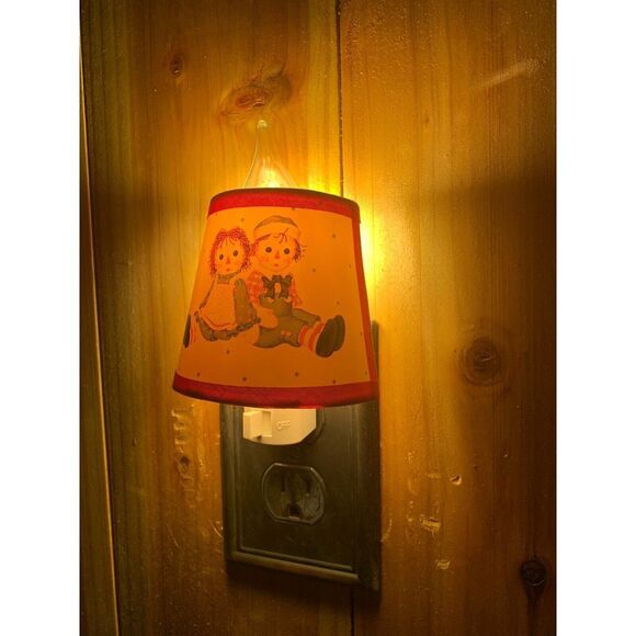 Other - Raggedy Ann And Andy‎ Doll Plug In Night Light With Shade Kids or Nursery 4" EUC